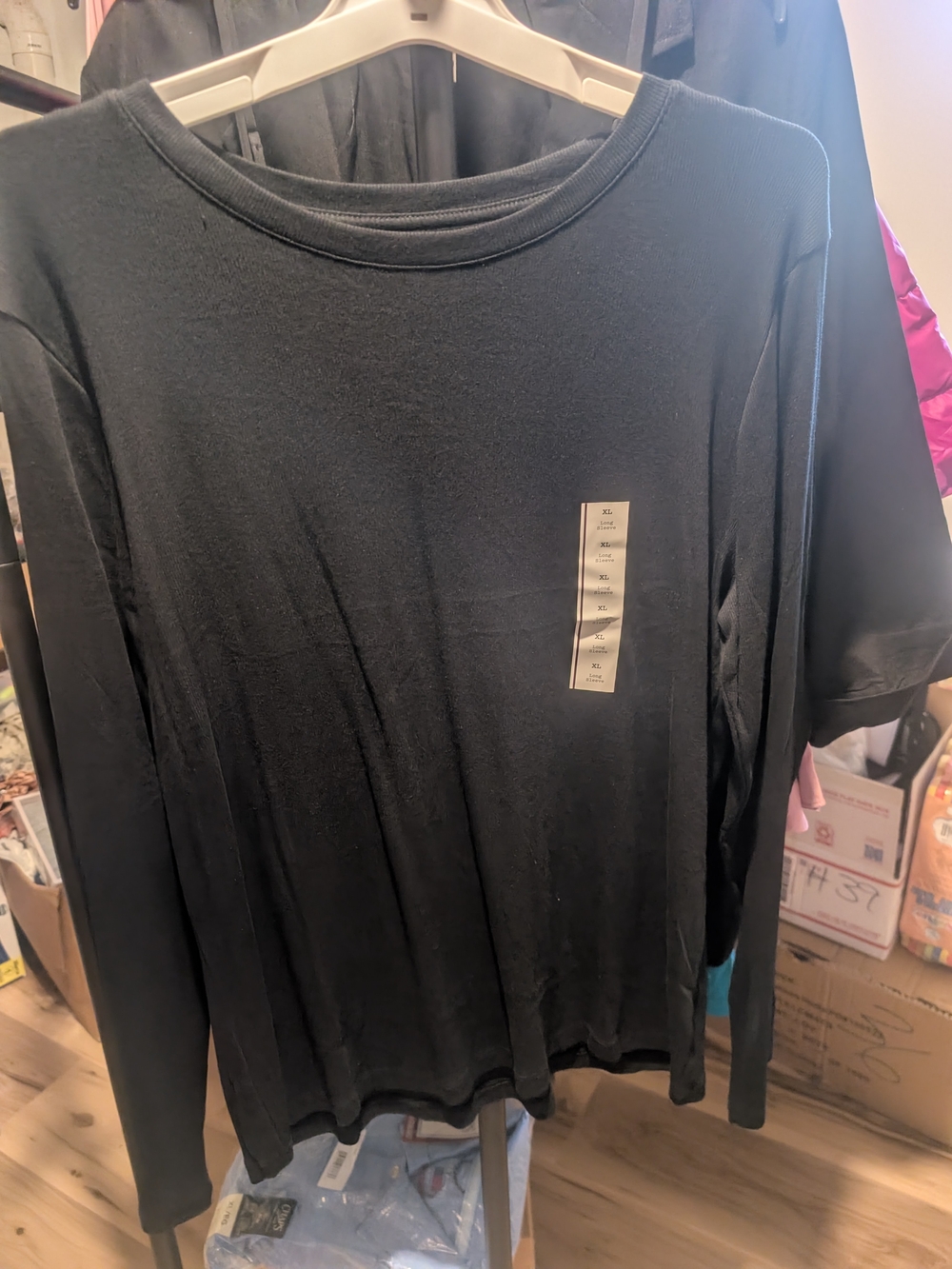 Black Long-Sleeve Women’s Top - Classic Crewneck